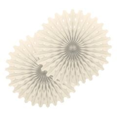 Krem Kağıt Yelpaze Süs 2 Adet