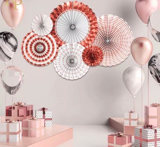 Rosegold Yelpaze Süs 6 Adet