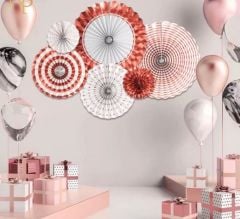 Rosegold Yelpaze Süs 6 Adet