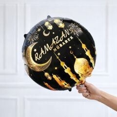 Siyah Ramazan Mübarek Folyo Balon