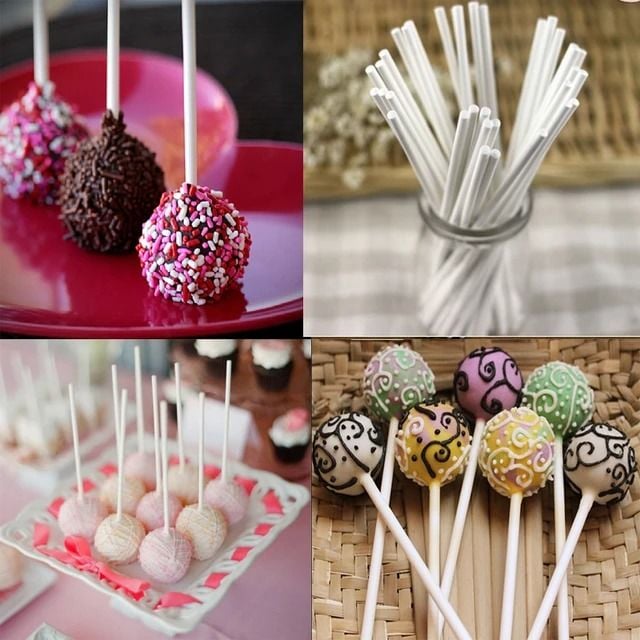 Beyaz Kağıt Cakepops Çubuk 24 Adet