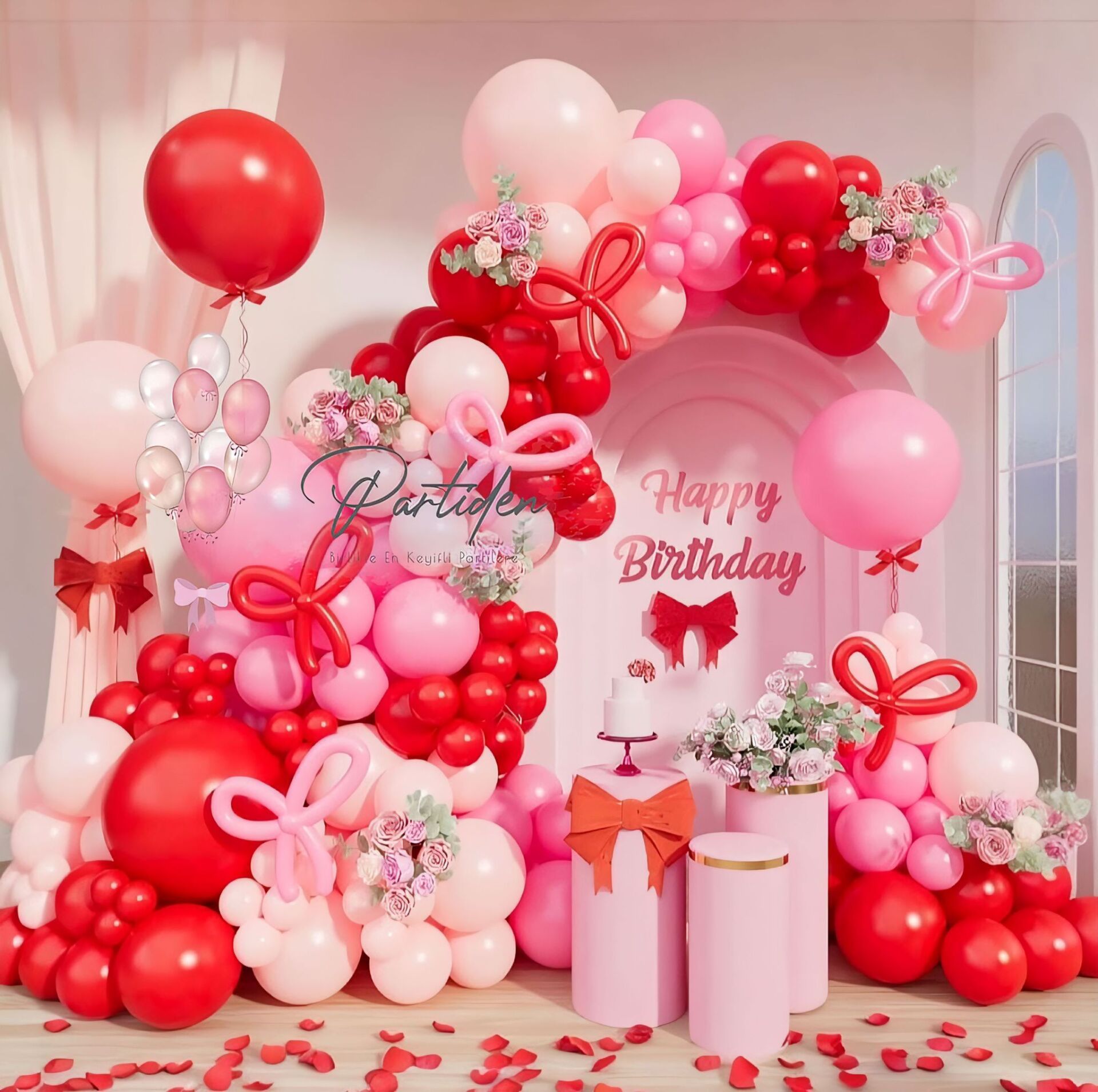 Red Bow Balon Zinciri