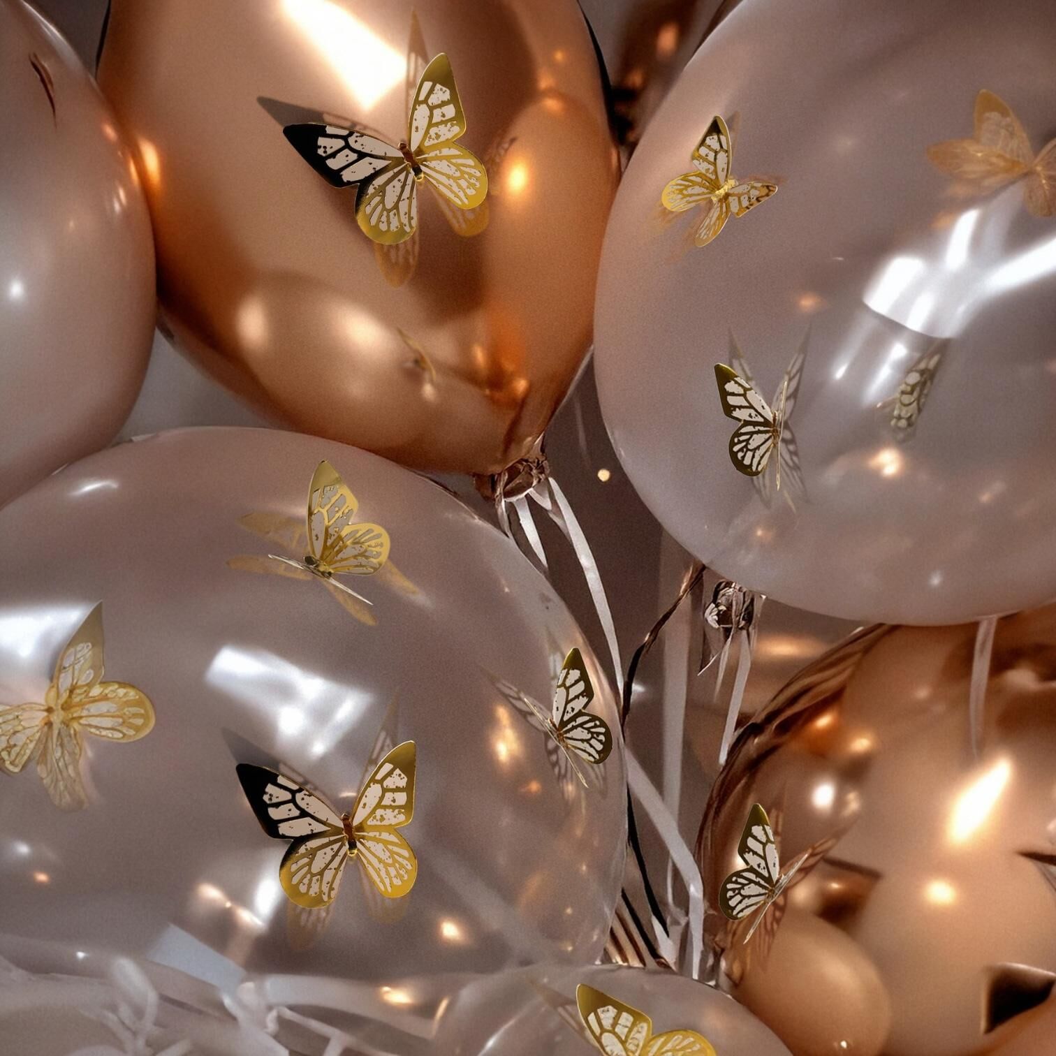 Beyaz Kelebek Balon Üstü Süsü
