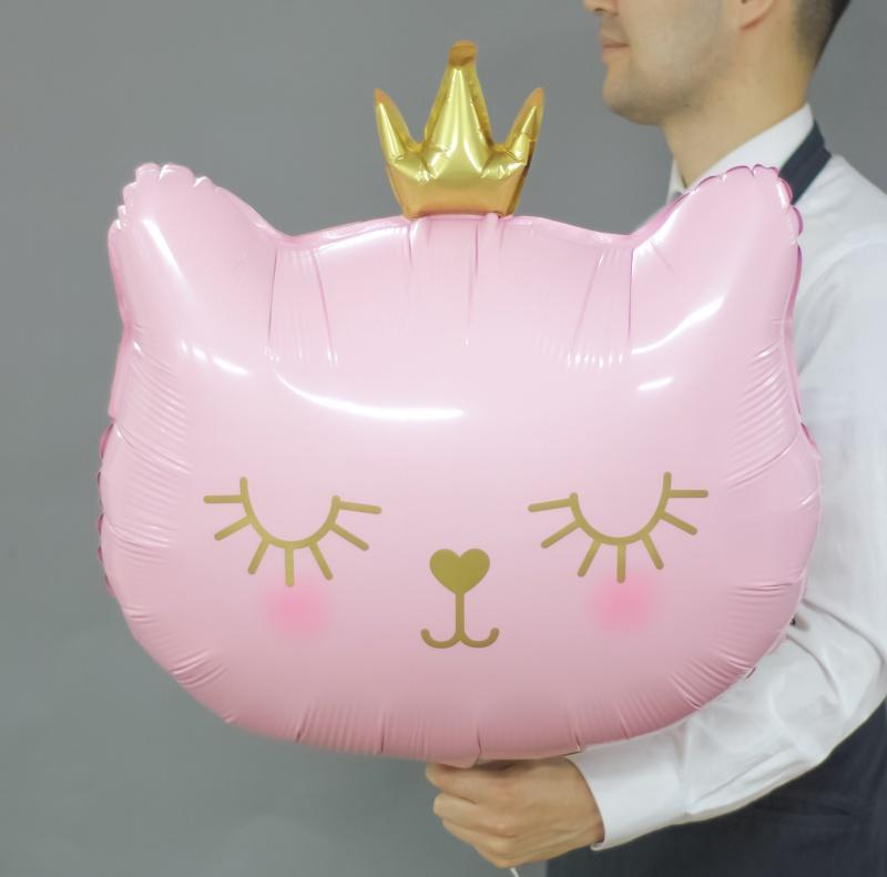 Pembe Kedi Kafa Folyo Balon