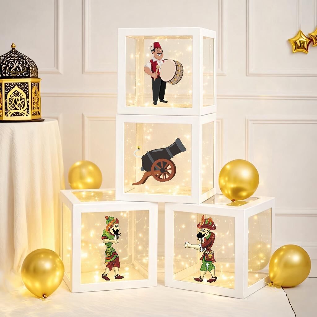 Işıklı Fiğürlü Ramazan Balon Kutusu 4 Adet