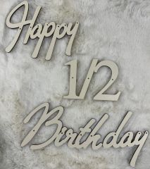 Ahşap 1/2 Happy Birthday Yazısı