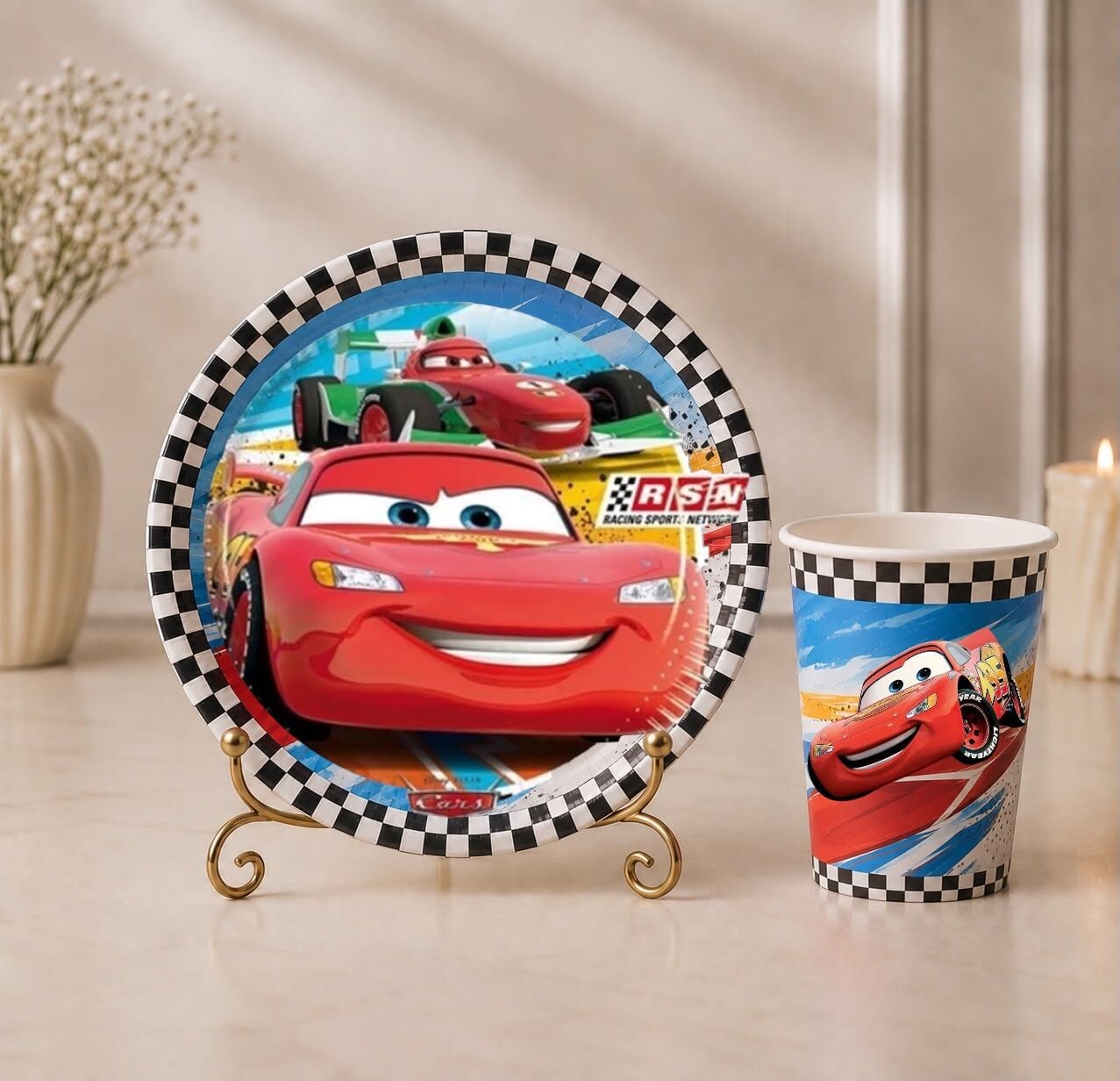 Cars Karton Tabak Bardak 8 Adet