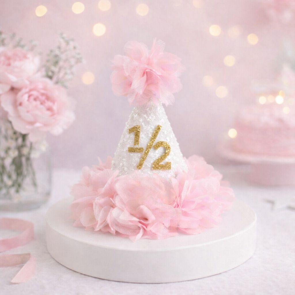 Pembe Altın Çiçekli Kukuleta 1/2