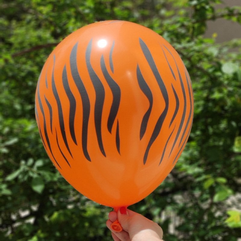Turuncu Çizgi Teması Lateks Balon 5 Adet