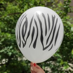 Beyaz Çizgi Teması Lateks Balon 5 Adet