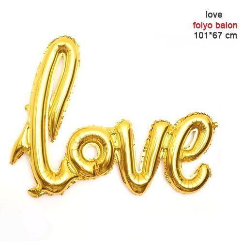 Gold Love İmza Folyo Balon