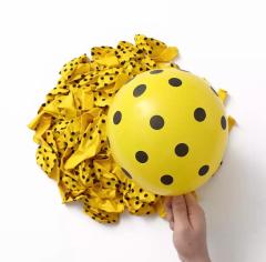 Sarı Siyah Puantiyeli Lateks Balon 5 Adet