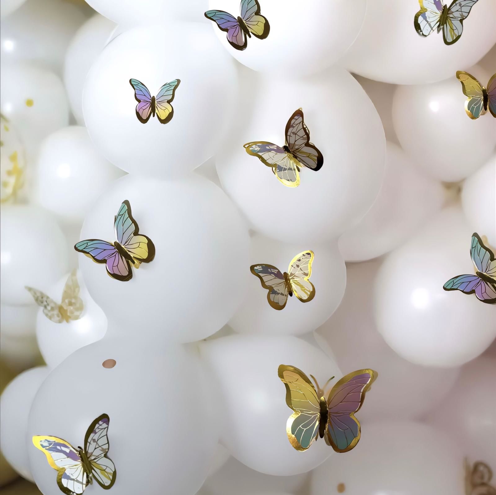 Gökkuşağı Kelebek Balon Üstü Süsü
