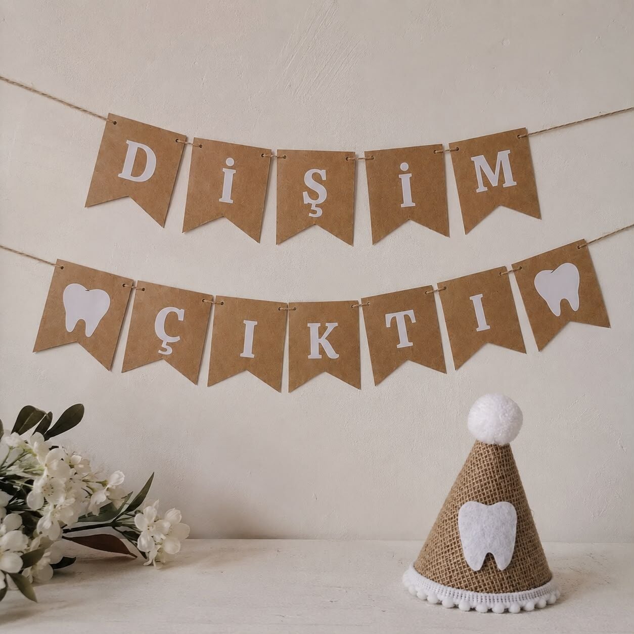Dişim Çıktı Banner Kukuleta Set