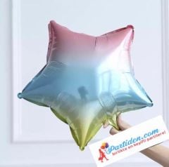 Gökkuşağı Yıldız Folyo Balon 1 Adet