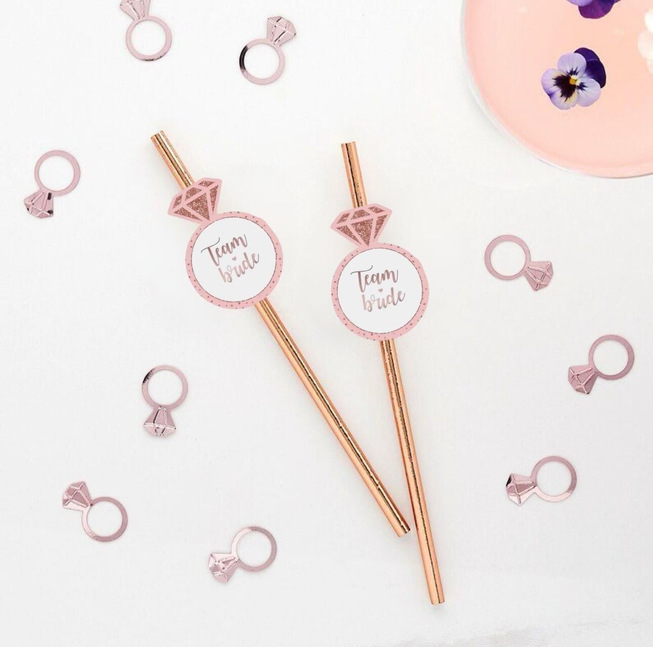 Bride Fiğürlü Kağıt Pipet 10 Adet