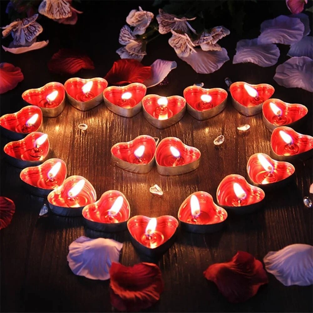 Kalp Tealight Mum 50 Adet