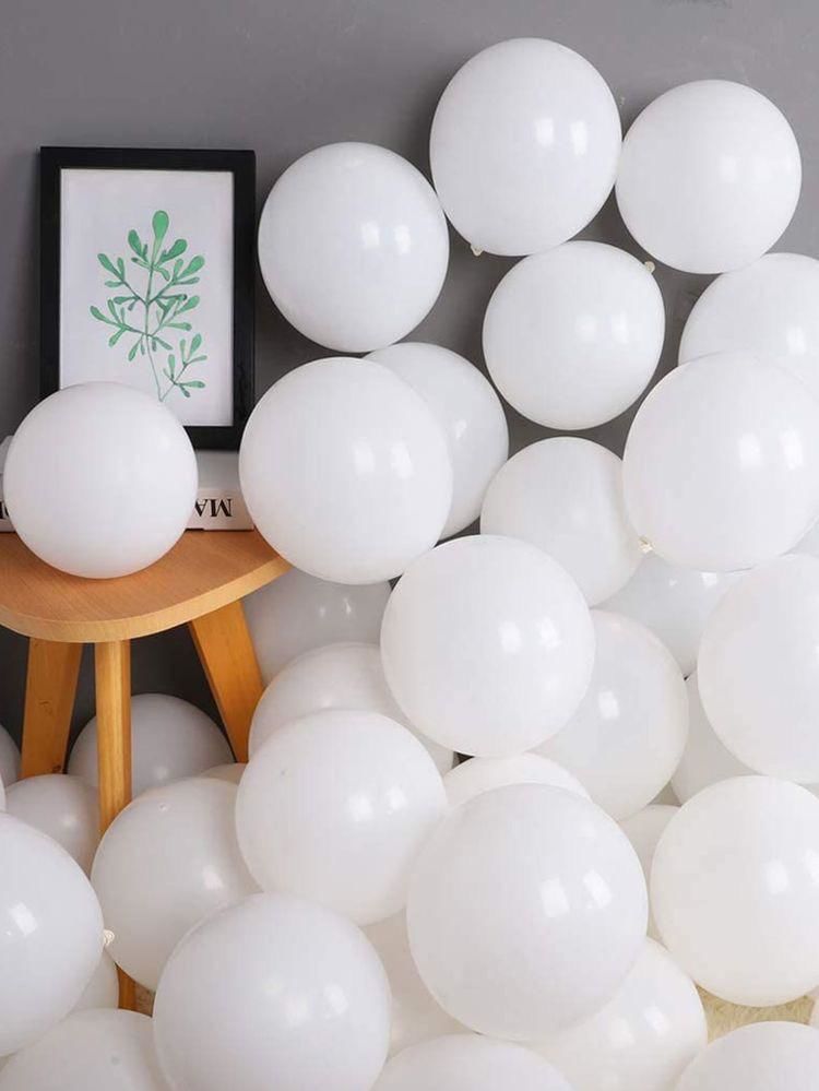 Beyaz Makaron Balon 10 Adet