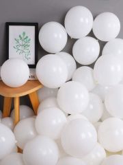 Beyaz Makaron Balon 10 Adet