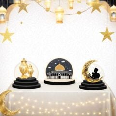 3'lü Siyah Masa Üstü Ramazan Dekor