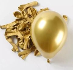 100 Adet 5 inç Gold Krom Balon