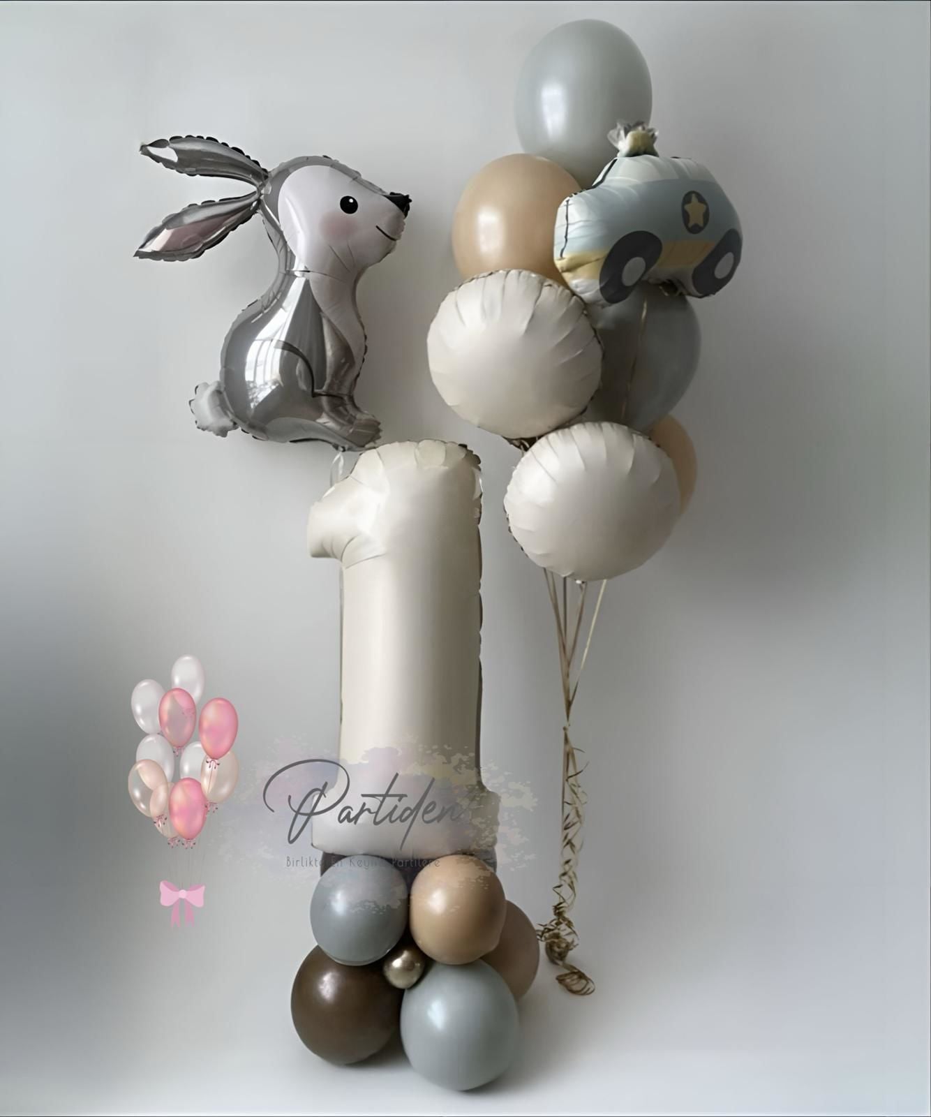 Retro Tavşan Balon Demeti