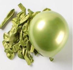 100 Adet 5 inç Fıstık Yeşil Krom Balon
