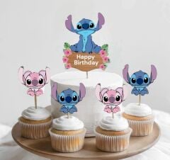 Stitch Teması Pasta Süsü