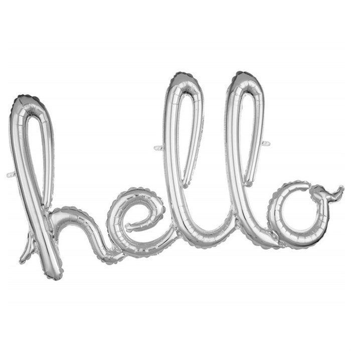 Gümüş Hello İmza Folyo Balon