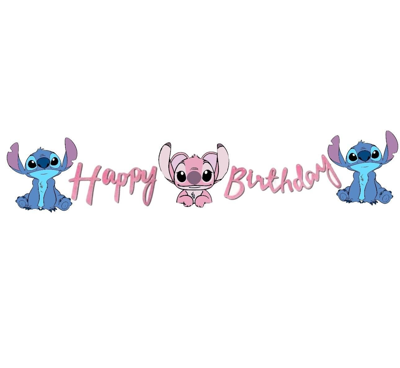 Stitch Happy Birthday Yazısı