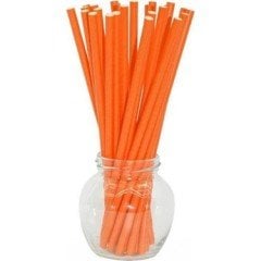 Turuncu Kağıt Pipet 24 Adet