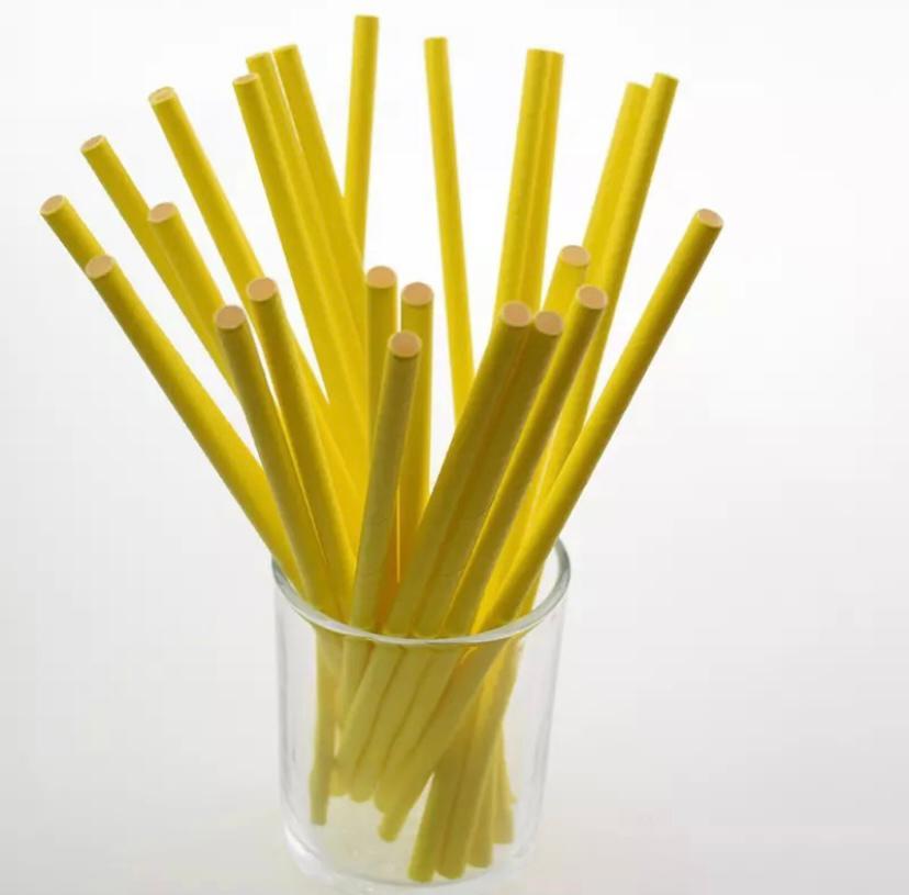Sarı Kağıt Pipet 24 Adet