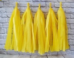 Sarı Kağıt Sıralı Püskül 5 Adet