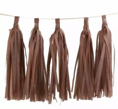 Kahve Kağıt Sıralı Püskül 5 Adet