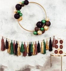 Kahve Haki Altın Siyah Püskül Kit