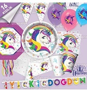 Unicorn Parti Seti 16 Kişilik