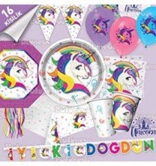 Unicorn Parti Seti 16 Kişilik