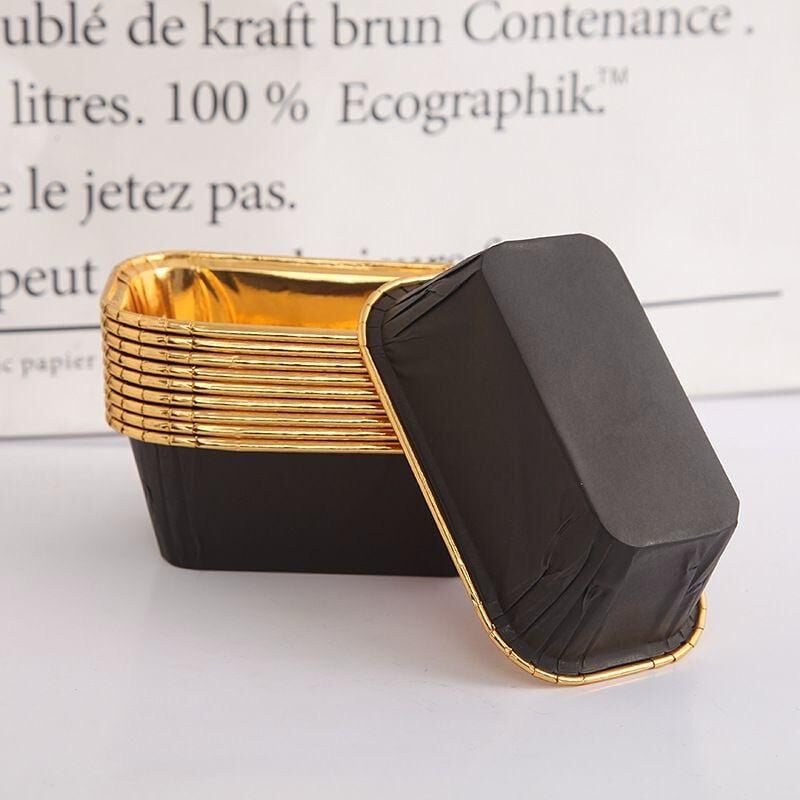 Dikdörtgen Siyah Folyo Muffin Kalıbı 30 Adet