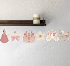 Retro Prensesler Dekoratif Banner
