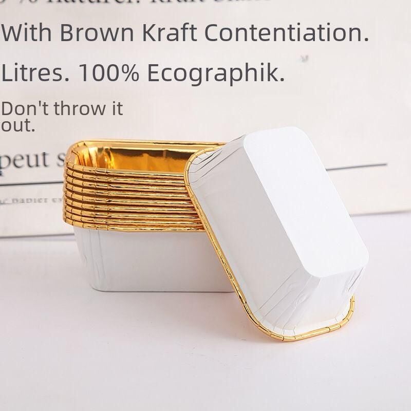 Dikdörtgen Beyaz Folyo Muffin Kalıbı 30 Adet