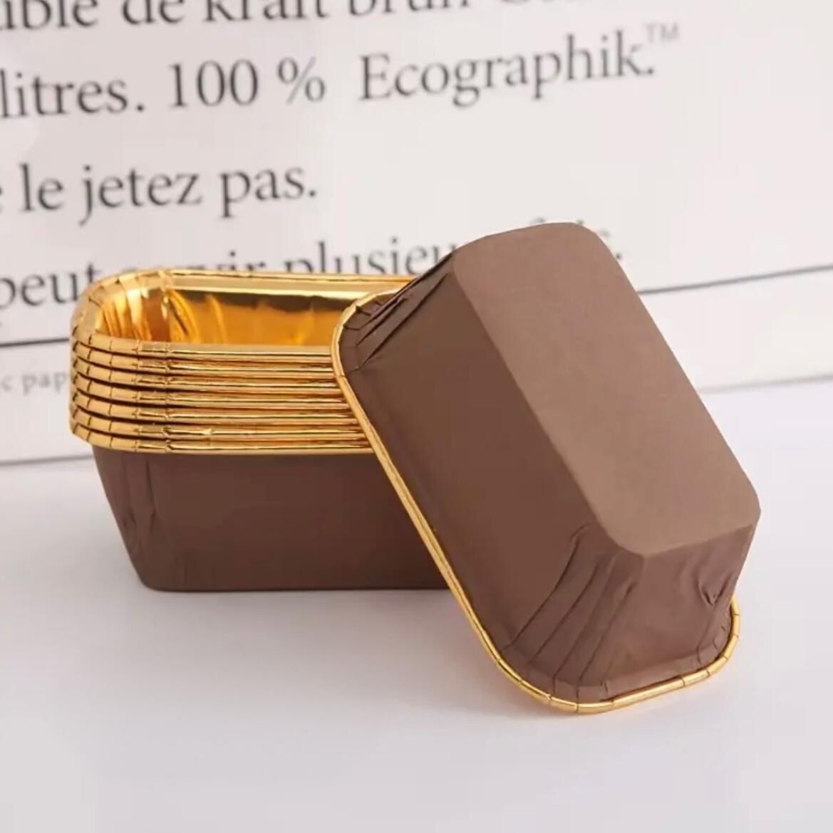 Dikdörtgen Kahve Folyo Muffin Kek Kalıbı 30 Adet