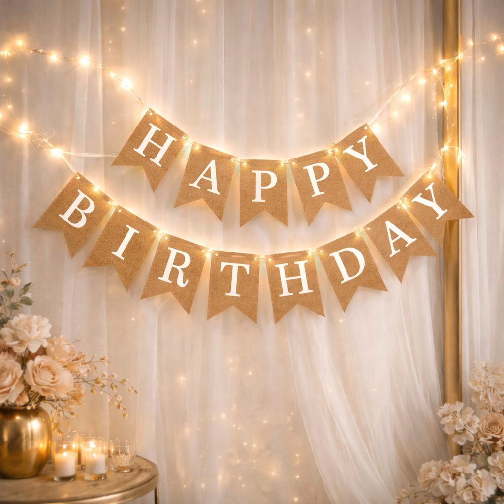 Led'li Kraft Happy Birthday Yazısı