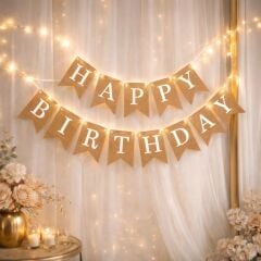 Led'li Kraft Happy Birthday Yazısı