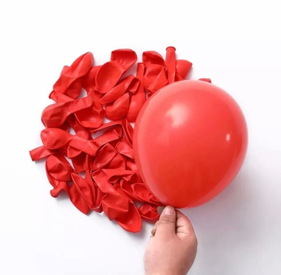 100 Adet 5 inç Kırmızı Pastel Balon