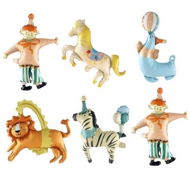 6'lı Mini Sirk Teması Folyo Balon Seti