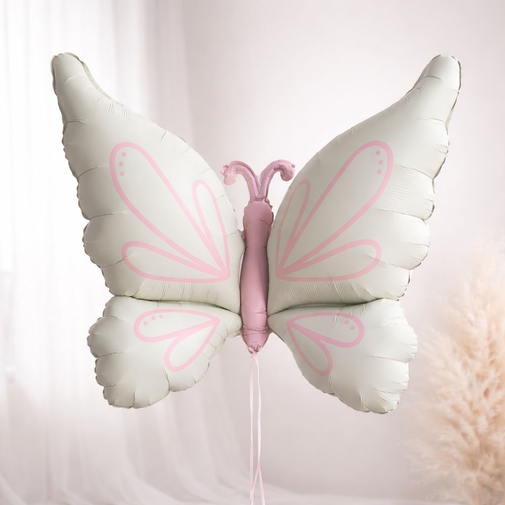 Winged Krem Kelebek Folyo Balon