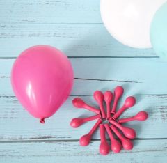 100 Adet 5 inç Fuşya Pastel Balon