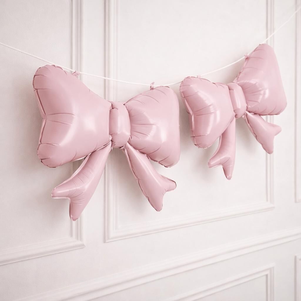 2'li Mini Pembe Fiyonk Folyo Balon