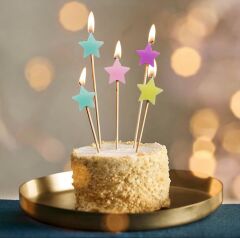 Yıldız Makaron Pasta Mumu 4 Adet