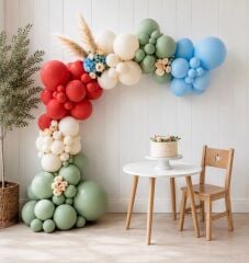 Kırmızı Okaliptüs Balon Zinciri